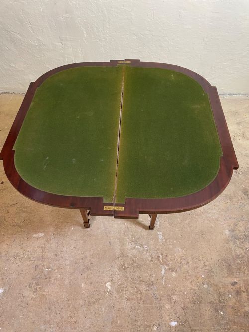 EDWARDIAN MAHOGANY AND INLAID SHERATON REVIVAL CARD TABLE - ADDITIONAL PHOTO 6