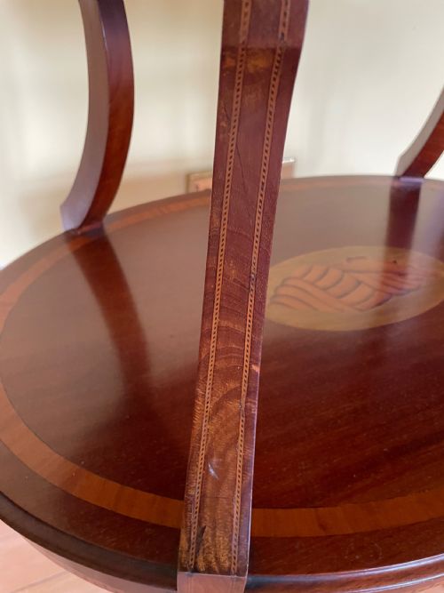 SUPERB EDWARDIAN MAHOGANY AND INLAID ETAGERE - ADDITIONAL PHOTO 4