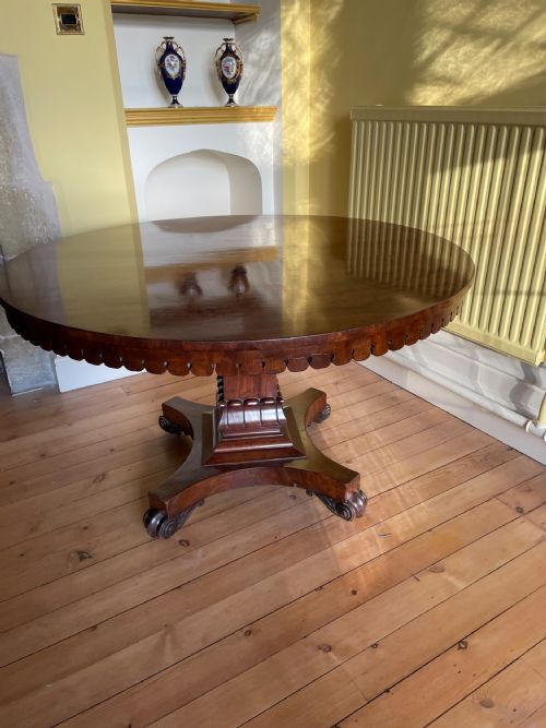 William 1v Circular Flame Mahogany Dining Table