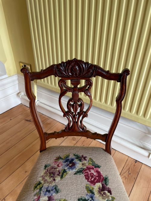 PAIR OF LATE VICTORIAN MAHOGANY NURSING CHAIRS - ADDITIONAL PHOTO 4