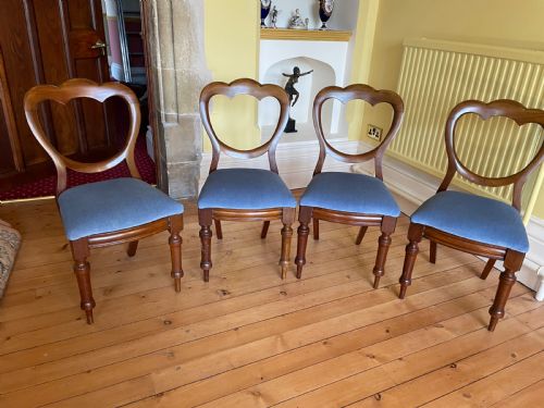 Set of Four Victorian Mahogany Balloon Back Dining Chairs