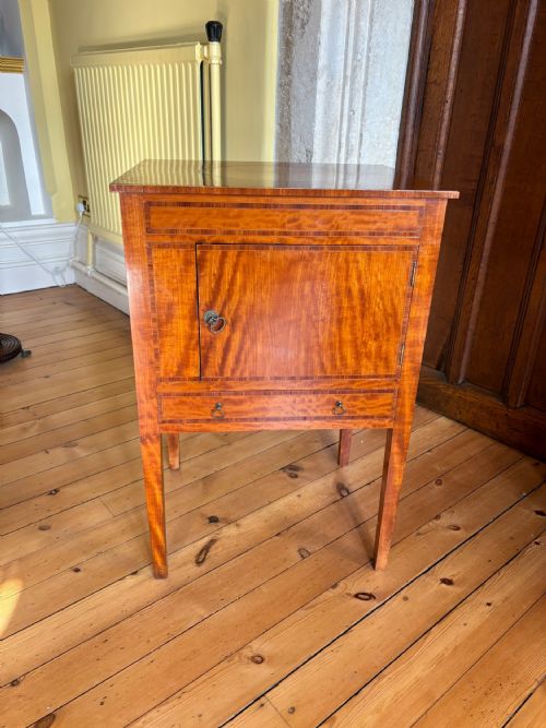 19th C Satinwod and Cross Banded Bedside Cabinet