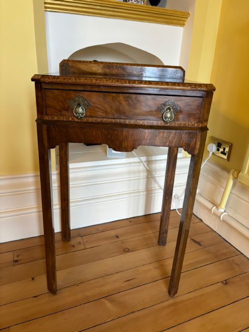 19thc Walnut and Parquetry Inlaid Side Table