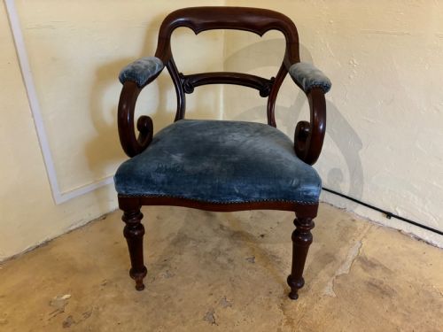 Victorian Mahogany Balloon Back Armchair