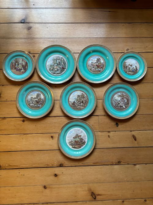 A Group of Eight 19thc Prattware Plates