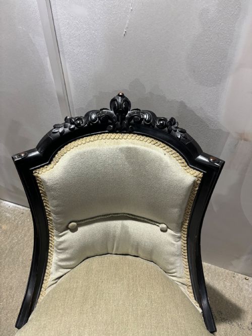 AN EBONISED VICTORIAN LADIES CHAIR - ADDITIONAL PHOTO 1