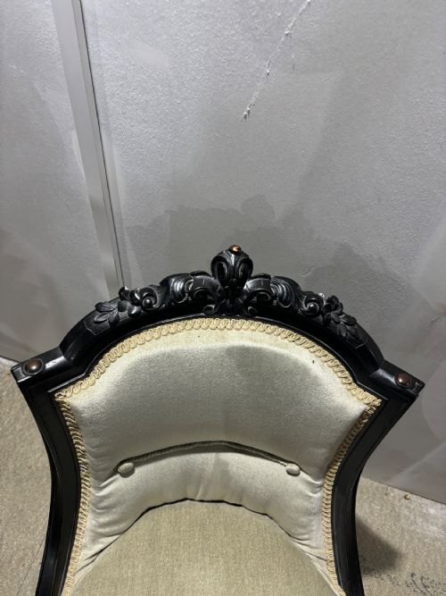 AN EBONISED VICTORIAN LADIES CHAIR - ADDITIONAL PHOTO 4