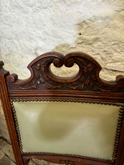 SET OF FOUR LATE VICTORIAN OAK DINING CHAIRS - ADDITIONAL PHOTO 2
