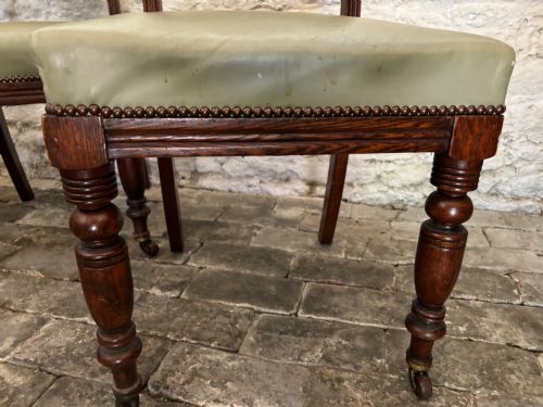 SET OF FOUR LATE VICTORIAN OAK DINING CHAIRS - ADDITIONAL PHOTO 4