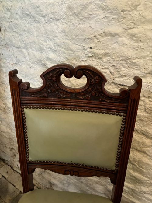 SET OF FOUR LATE VICTORIAN OAK DINING CHAIRS - ADDITIONAL PHOTO 5