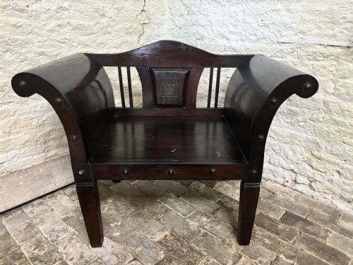 19THC BURMESE HARDWOOD THRONE CHAIR - ADDITIONAL PHOTO 2