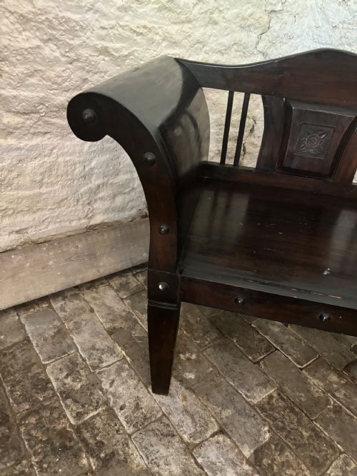 19THC BURMESE HARDWOOD THRONE CHAIR - ADDITIONAL PHOTO 1