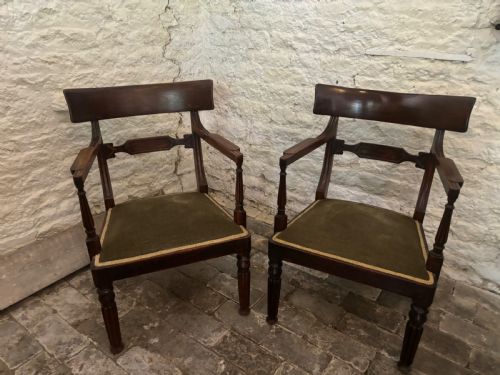 PAIR OF REGENCY MAHOGANY ELBOW CHAIRS - ADDITIONAL PHOTO 1