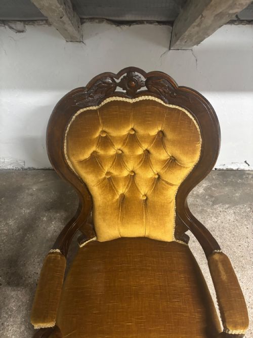 VICTORIAN MAHOGANY GENTLEMANS OPEN ARMCHAIR - ADDITIONAL PHOTO 2