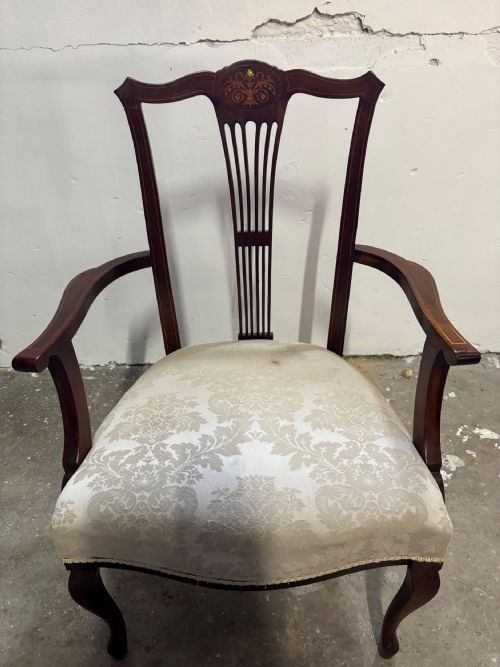 Edwardian Mahogany and Inlaid Armchair