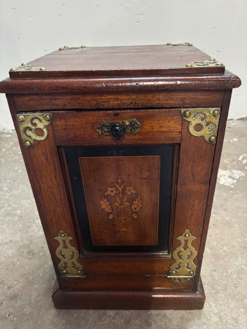 Victorian Rosewood and Inlaid Brass Mounted Purdonium