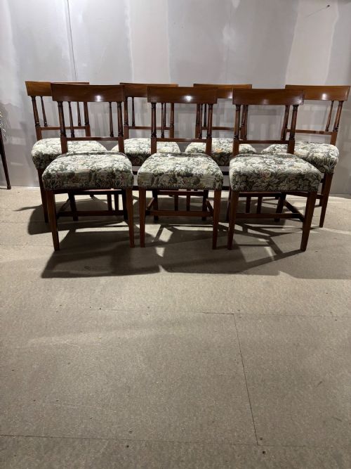 A SET OF SEVEN GEORGE III MAHOGANY AND INLAID DINING CHAIRS - ADDITIONAL PHOTO 2