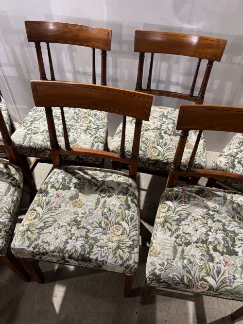 A SET OF SEVEN GEORGE III MAHOGANY AND INLAID DINING CHAIRS - ADDITIONAL PHOTO 7