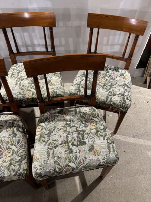 A SET OF SEVEN GEORGE III MAHOGANY AND INLAID DINING CHAIRS - ADDITIONAL PHOTO 8