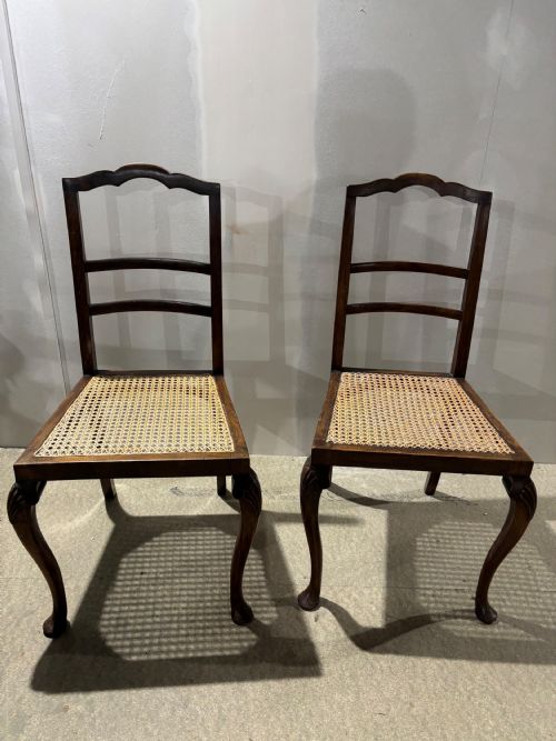 A Pair of Edwardian Mahogany Bedroom Chairs