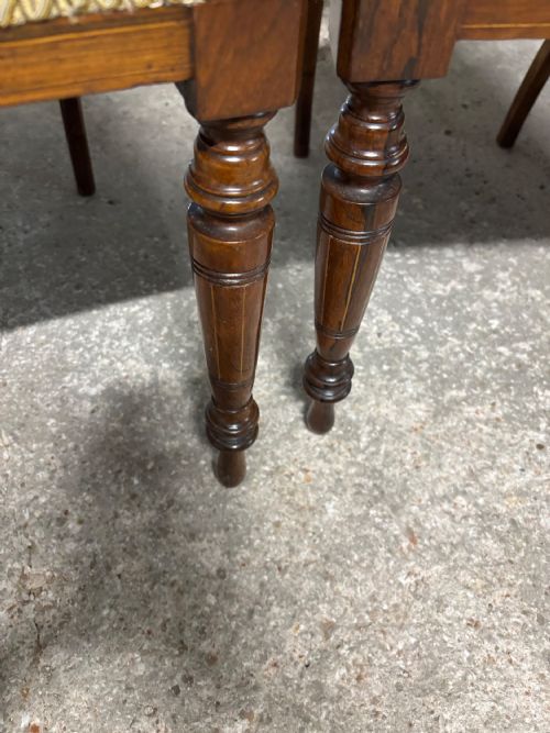 A SET OF FOUR EDWARDIAN MARQUETRY AND INLAID ROSEWOOD SALONDINING CHAIRS - ADDITIONAL PHOTO 5
