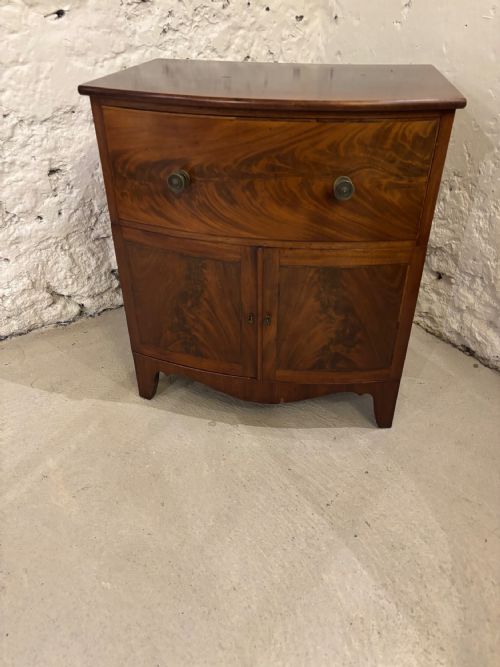Victorian Bow Fronted Flame Mahogany Cabinet