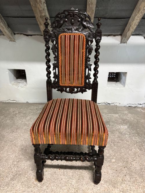 A Victorian Ebonised Oak Hall Chair