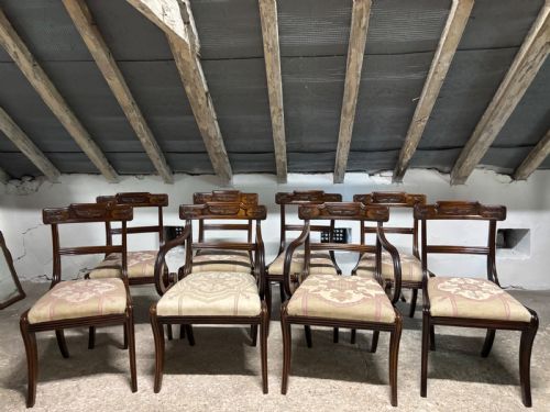 A Set of Eight Regency Mahogany Dining Chairs