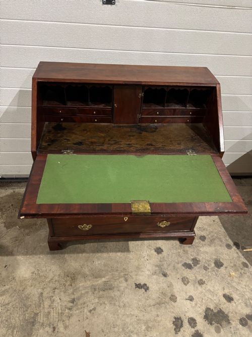 A GEORGE LLL MAHOGANY AND INLAID BUREAU - ADDITIONAL PHOTO 4