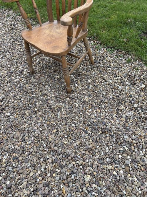 VICTORIAN ASH AND ELM LATH BACK ARMCHAIR - ADDITIONAL PHOTO 1