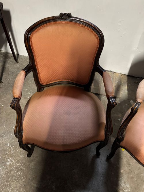 A PAIR OF FRENCH 19THC OAK FAUTEIL ARMCHAIRS - ADDITIONAL PHOTO 2