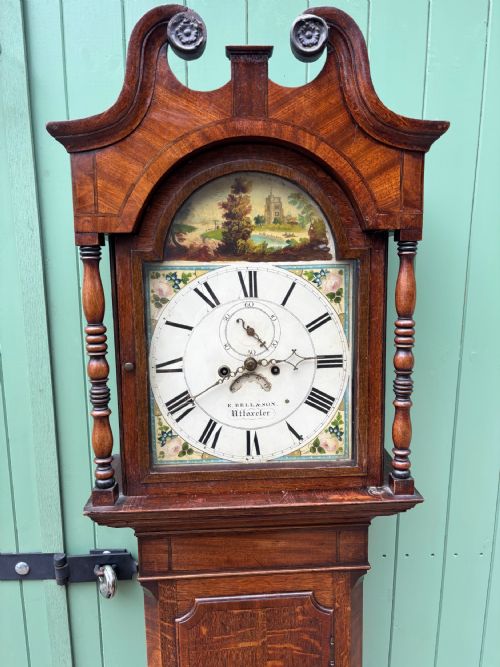 EARLY 19THC EIGHT DAY OAK CASED LONG CASE CLOCK - ADDITIONAL PHOTO 1