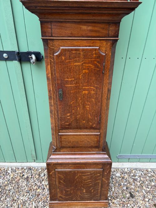EARLY 19THC EIGHT DAY OAK CASED LONG CASE CLOCK - ADDITIONAL PHOTO 2