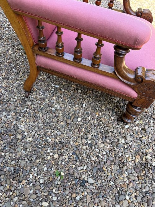 A VICTORIAN MAHOGANY LIBRARY CHAIR - ADDITIONAL PHOTO 2
