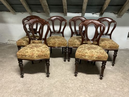 A Set of Six Victorian Mahogany Dining Chairs