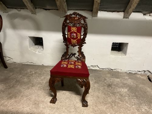A 19thc Mahogany Carved Hall/occasional Chair