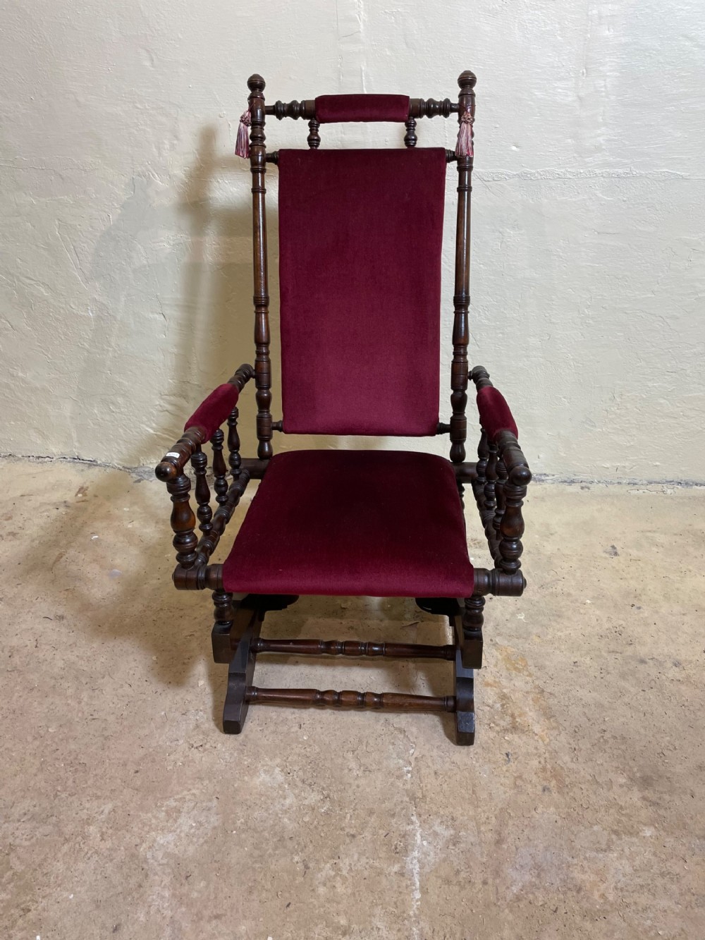 Late 19thc walnut American rocking chair