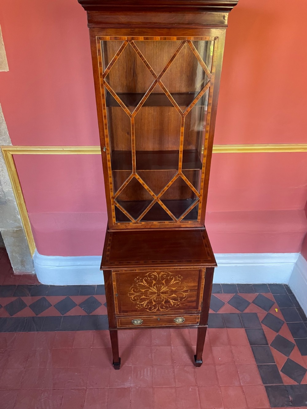 Georgian Mahogany and Inlaid Display Cabinet