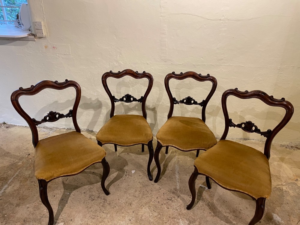 Victorian Rosewood Balloon Back Dining Chairs