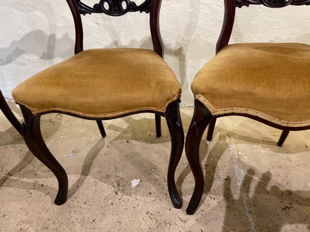 Victorian Rosewood Balloon Back Dining Chairs View V