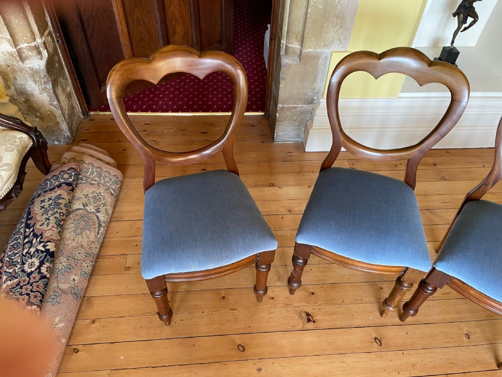 Set of Four Victorian Mahogany Balloon Back Dining Chairs View IV