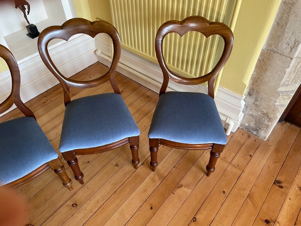 Set of Four Victorian Mahogany Balloon Back Dining Chairs View V
