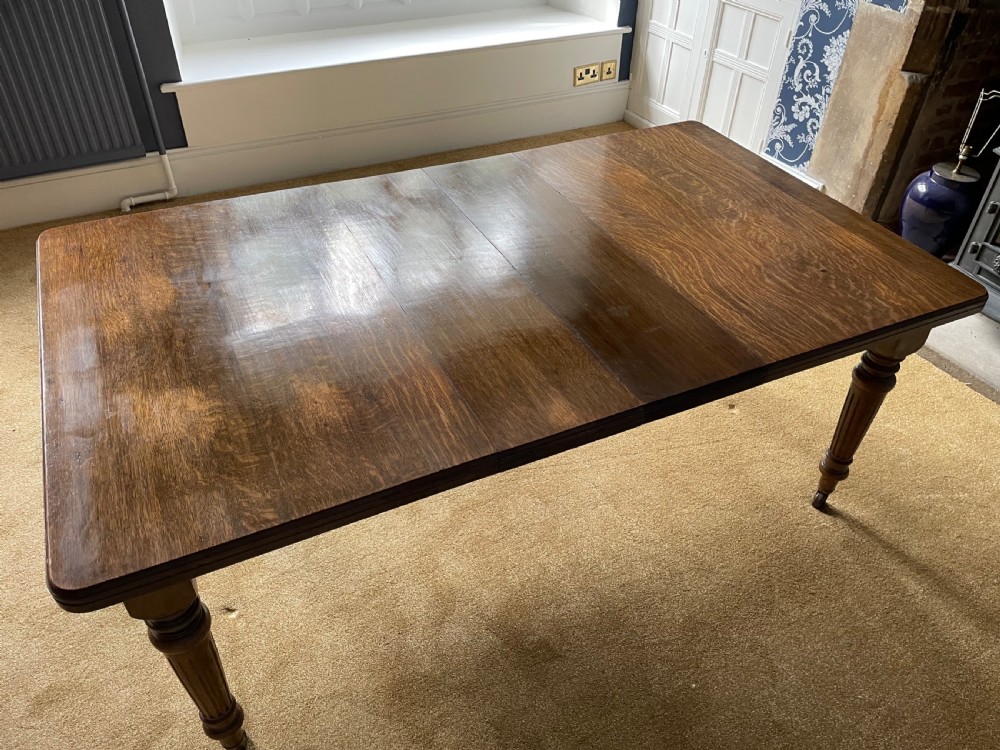 Victorian oak wind out dining table View III