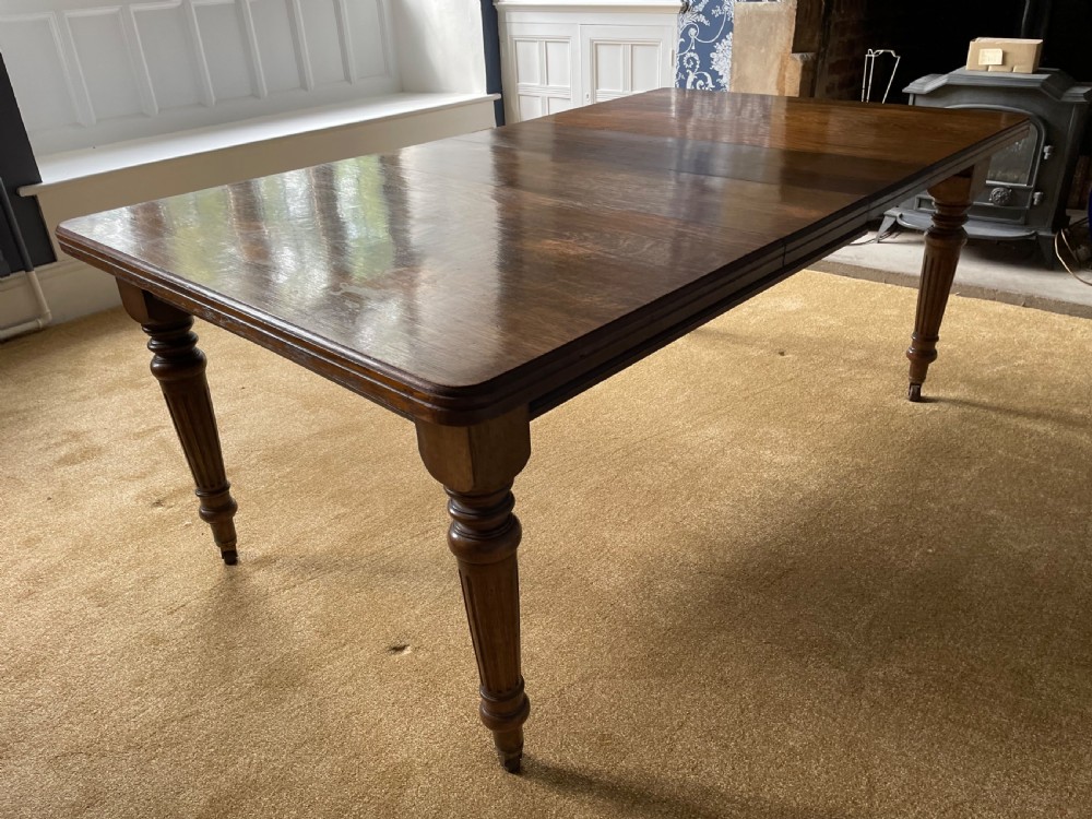 Victorian oak wind out dining table View V
