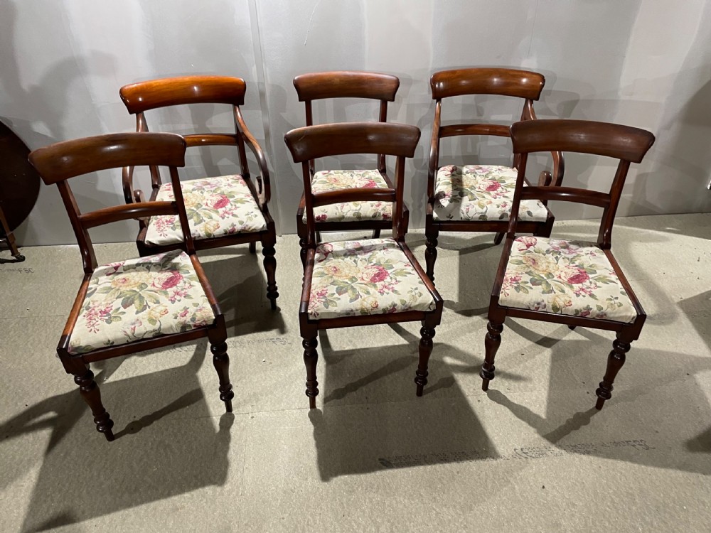 A set of six early Victorian Mahogany dining chairs