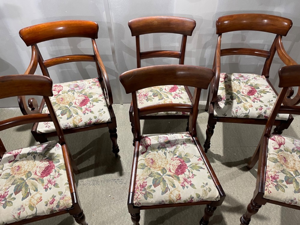A set of six early Victorian Mahogany dining chairs View II
