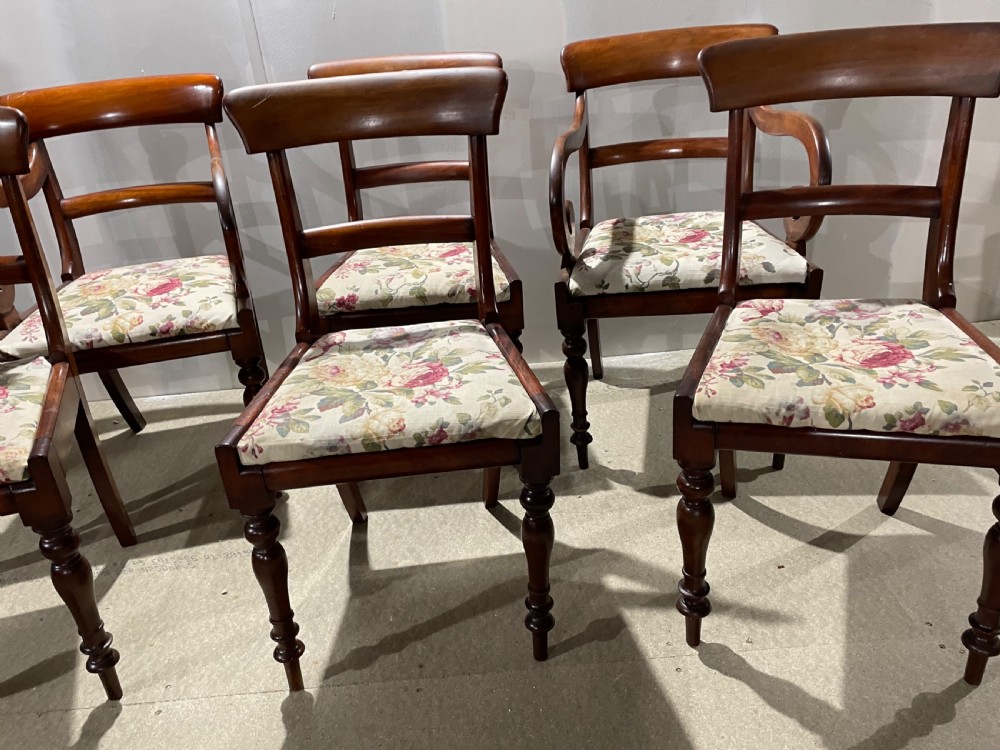 A set of six early Victorian Mahogany dining chairs View V