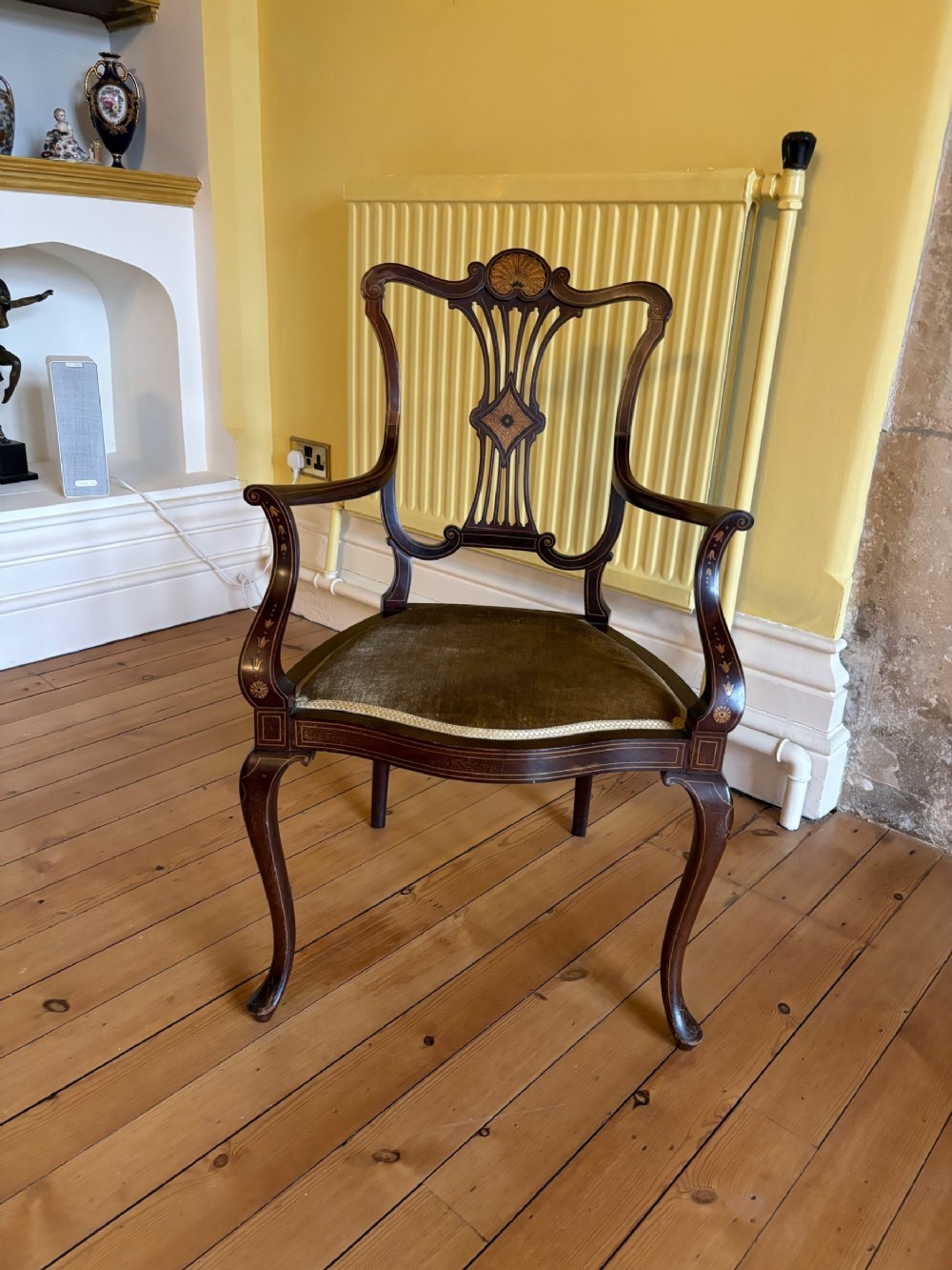 Edwardian mahogany and inlaid Armchair