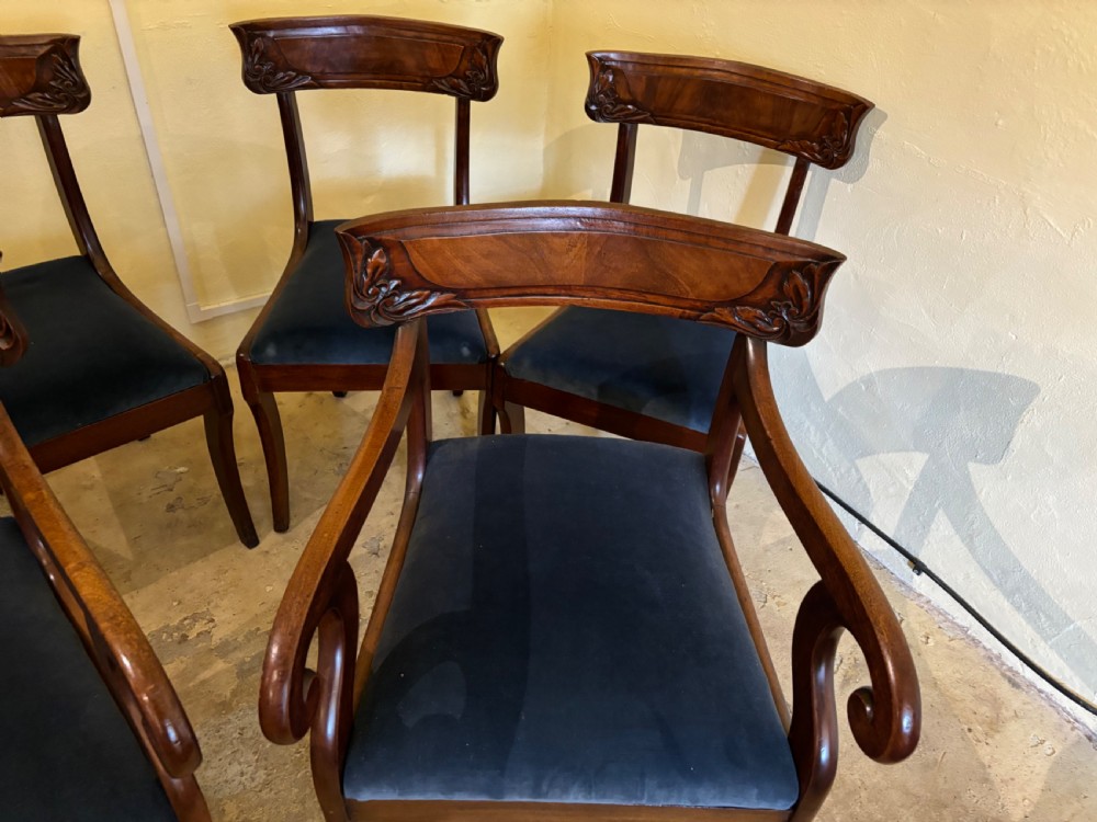 A set of six Regency mahogany dining chairs View II