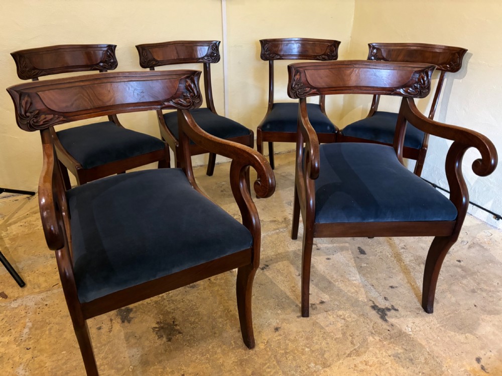 A set of six Regency mahogany dining chairs View III